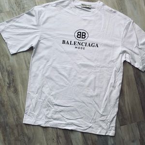 Balenciaga Mode Tee In White